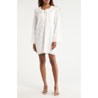 Diane Von F&uuml;rstenberg Parker Long Sleeve Lace Dress in White at Nordstrom Rack, Size Xx-Small