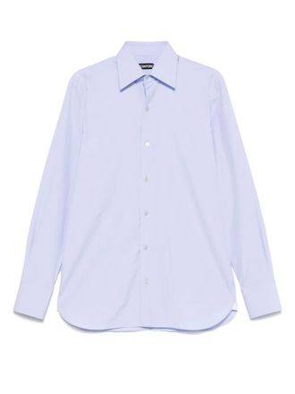 Tom Ford poplin classic-fit shirt - Blue