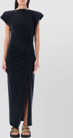 Isabel Marant nadela front split cap sleeve dress
