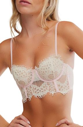 Free People Sweet Love Underwire Balconette Bra in Tea at Nordstrom, Size 32Dd