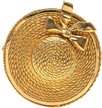 Chanel Pre-owned Jewellery, female, Yellow, Size: ONE SIZE Pre-owned Novelty Hat Brooch