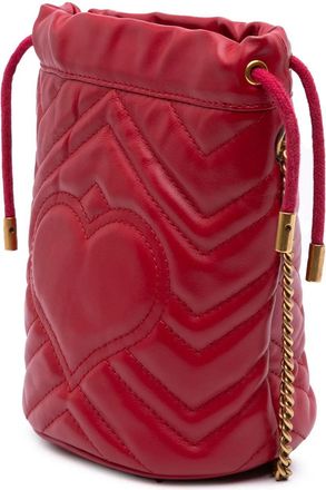 Gucci Hobo Bags - 2016-2024 Small GG Marmont Matelasse Leather Bucke - Gr. unisize - in Rot - für Damen