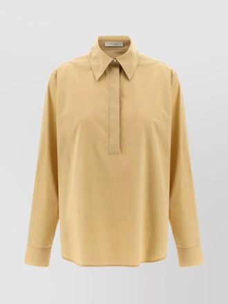 The Row collared long sleeve button front shirt