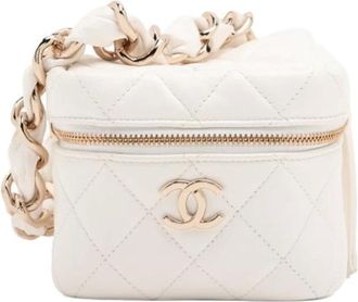 Chanel Pre-owned Mini Bags, female, White, Size: ONE SIZE Pre-owned Leather Pouch