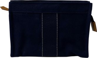 Herm&egrave;s Navy Canvas Pouch (Pre-Owned)