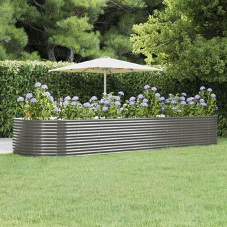 vidaXL Jardinera Arriate Acero Galvanizado Gris 447x140x68 Cm Vidaxl
