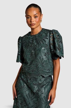 Coast Petite Short Sleeve Top in Emerald at Nordstrom, Size 12