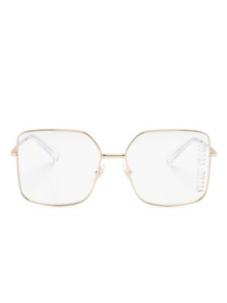 Miu Miu Eyewear logo-engraved square-frame glasses - Gold
