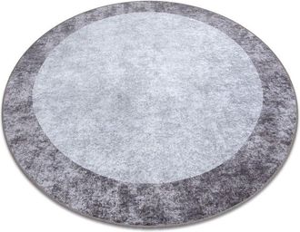 RugsX Tappeto lavabile MIRO 51648.803 cerchio Marmo antiscivolo - grigio scuro grey rotondo 160 cm