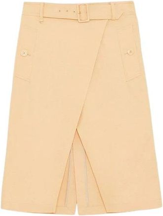 Patrizia Pepe Midi Rok - Dames - Midirokken - Roze - XS - Katoen - Rokken