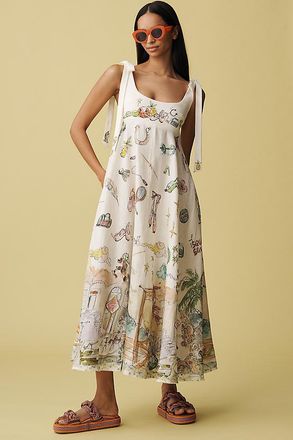 Alemais Anouk Colantoni Ballet Tie-Strap Midi Dress