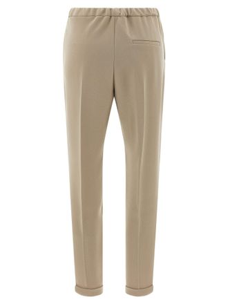 Alberto Biani Elastic Waistband Cadi Trousers - Beige