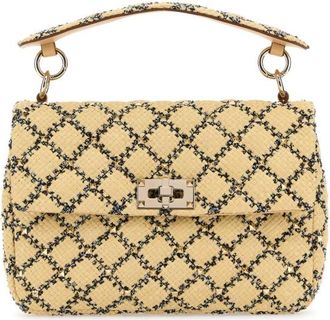 Valentino Garavani Raffia Rockstud Handbag