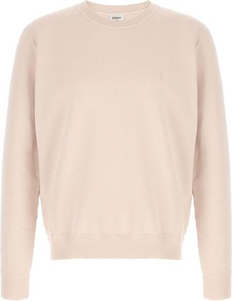 Saint Laurent Mens Powder Cotton Sweater - Nude - Size X-Large