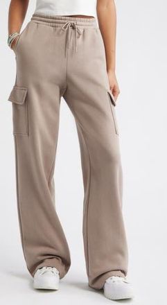 BP. Baggy Wide Leg Cargo Sweatpants in Grey Fungi at Nordstrom Rack, Size Small