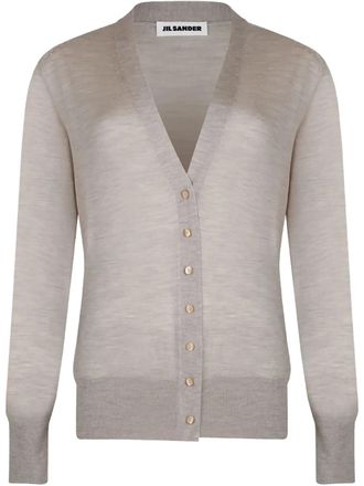 Jil Sander button-up cardigan - women - Virgin Wool/Cashmere/Silk - 36 - Neutrals