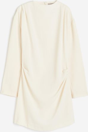 H&M Drapiertes Kleid - Cremefarben