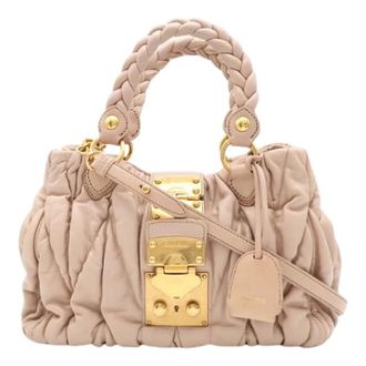 Miu Miu Pre-owned Leren 2way Handtas - Dames - Pre-owned - Roze - Maat: ONE Size Leer