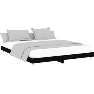 vidaXL Cama Sin Colch&oacute;n Negro 180x200 Cm Madera De Ingenier&iacute;a Vidaxl
