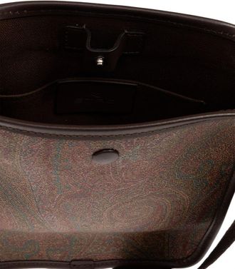 Etro Mens Shoulder Bag Paisley Jacquard Brown