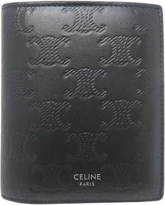 Celine Pre-owned Triomphe Compact Portemonnee - Heren - Vintage Accessoires - Zwart - ONE Size - Leer - Vintage