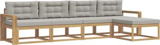 vidaXL Conjunto De Sof&aacute;s De Exterior 4 Uds. Blanco Y Gris Claro Vidaxl