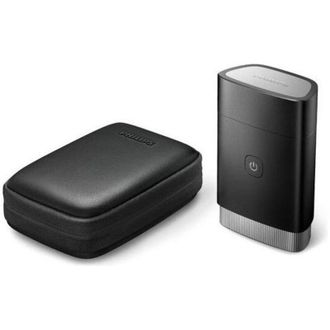 Philips Rasoio Elettrico Compatto PQ888-06, Nero Acciaio Inox, Rotazione, Batteria