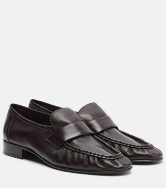 The Row Leather penny loafers