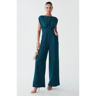BWLDR Stella Jumpsuit in Emerald at Nordstrom, Size 6