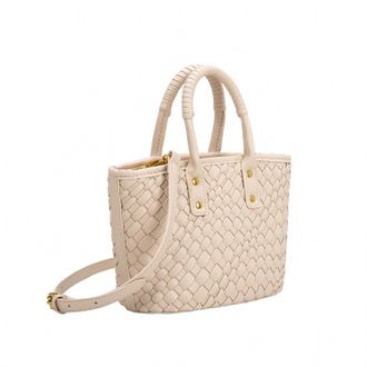Melie Bianco Womens Maddy Vegan Crossbody Bag In Beige