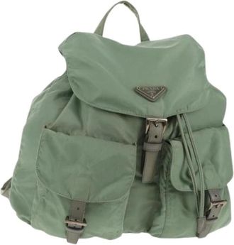 Prada Pre-owned Vintage Rugzak - Dames - Vintage Rugzakken - Groen - ONE Size - Nylon - Vintage