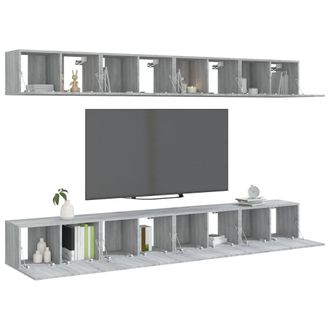 Berkfield Home TV Cabinets 8 pcs Grey Sonoma 60x30x30 cm Engineered Wood | Size: 60 x 30 x 30 cm