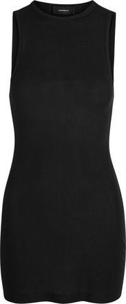 Wardrobe.NYC Ribbed Cotton-blend Tunic Tank - Black - S (UK8-10 / S)