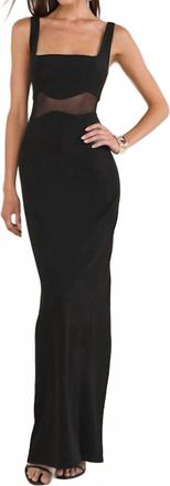 Lulus Womens Square Neck Onetta Column Maxi Dress In Black