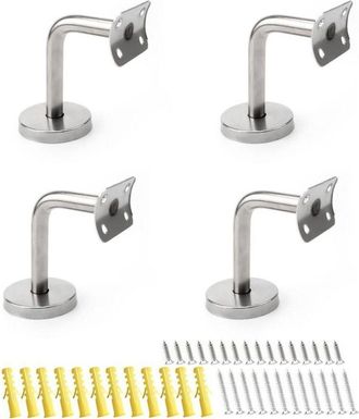 OEM Juego De 4 Soportes De Barandilla V4a De Acero Inoxidable, Soportes Curvos Para Barandillas De Escaleras Y Balcones, Soporte De Acero Inoxidable Con D