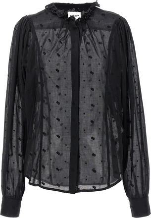 Isabel Marant Terzali Shirt - Dames - Blouses - Zwart - M - Katoen - Overhemden