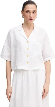 DKNY Cotton Shirt - Dames - Overhemden - Wit - XS - Katoen - Overhemden