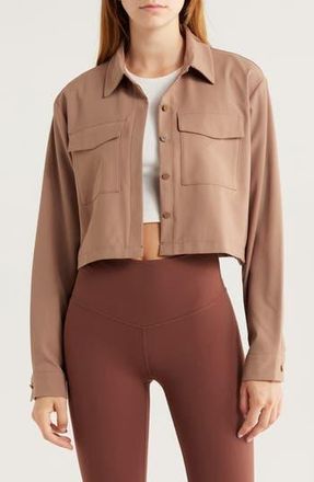 Beyond Yoga Midtown Crop Jacket in Khaki at Nordstrom Rack, Size X-Large