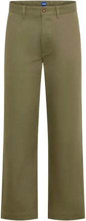 HUGO BOSS Hugo Mens Regular Stretch Trousers - Dark Green Cotton - Size 32W/30L