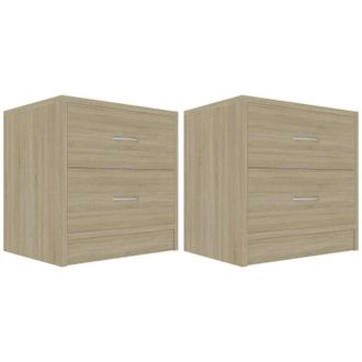 vidaXL Vidaxl - Bedside Cabinets 2 pcs Sonoma Oak 40x30x40 cm Engineered Wood
