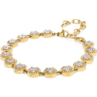 Nialaya Clear Gemstone Link Bracelet in Clear /Gold at Nordstrom, Size X-Small