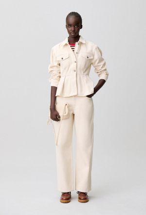 Claudie Pierlot Blouson denim &eacute;cru manches longues