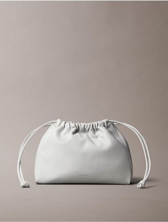 Calvin Klein Womens Drawstring Crossbody Bag - Neutral