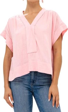 Oliphant Roll Sleeve Top In Bahama Pink