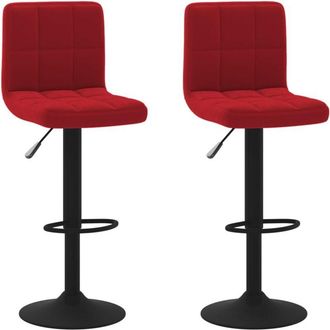 vidaXL Vidaxl - Taburetes de cocina 2 unidades terciopelo rojo vino tinto