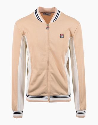 Fila Mens FILA SETTANTA TRACK JACKET BEIGE/GARDENIA/FILA NAVY - Size: 46