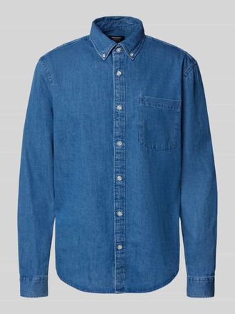 Mc Neal Freizeithemd mit Knopfleiste in Jeansblau, Gr&ouml;&szlig;e XXXL
