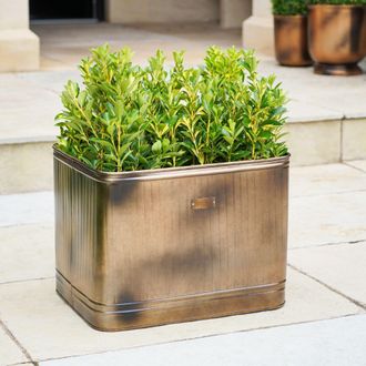 Ivyline Outdoor Hampton Rectangular Copper Metal Planter, H45cm x W80cm