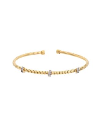 Meshmerise 18K Over Silver 0.10 Ct. Tw. Diamond Bangle Bracelet