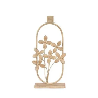 Foreside Home And Garden Florence Flower Taper Candle Holder in Gold at Nordstrom